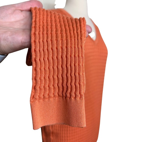 St. Croix Mondo Uomo Orange VNeck Cotton Blend Long Sleeve Luxury Sweater Large - Picture 3 of 9